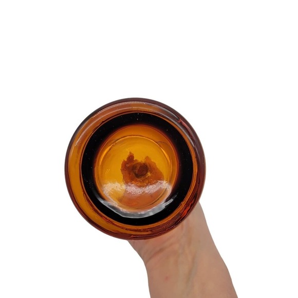 Vintage MCM Amber Glass Decanter with 2 Shot Glasses - Picture 10 of 12